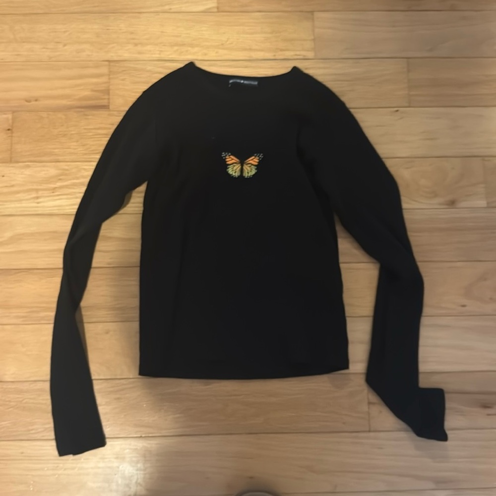 brandy black butterfly long sleeve